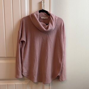 LOFT Soft Pink Cowl Neck Sweater